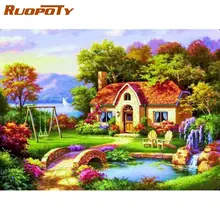 RUOPOTY Picture By Number House Kits Home Decor Painting By Numbers Landscape Drawing On Canvas HandPainted Art Gift
