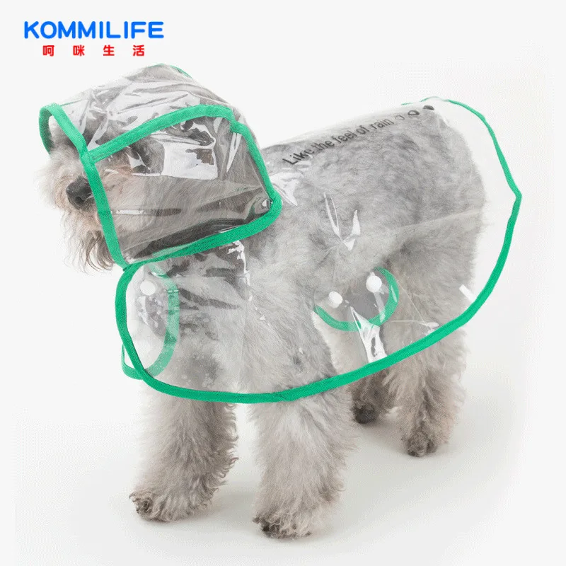 

Transparent Dog Raincoat Waterproof Puppy Pet Dog Rain Coat Transparent Cloak Dog Clothes for Teddy Schnauzer Small Dog