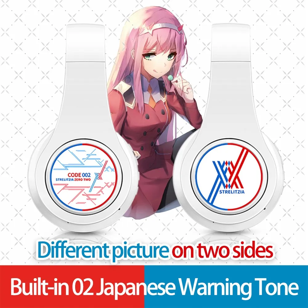 Dica sem Fio Fone de Ouvido Cartão do Telefone Cosplay Anime Darling Franxx 02 Tom Bluetooth Cabeça Montado Plug in Móvel Fones no - Image 5