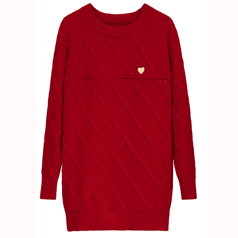 Breastfeeding-Shirts Pregnant-Women Maternity-Nursing Sweaters Autumn Winter for Knitted