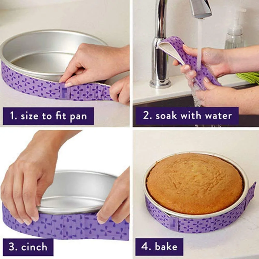 1PC Nice Cake Pan Strips Bake Even Strip Belt Bake Even Moist Level Cake Baking Tool Kitchen Baking Accessories L*5