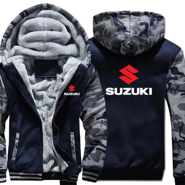 Новинка, размер S-5XL, новинка, suzuki, толстовки, зимняя куртка, Мужская, унисекс, повседневная, шерстяная подкладка, флис, Мужское пальто, толстовки, пуловер