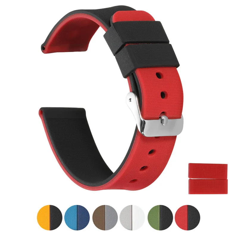 Ремешок iStrap gear S3 Frontier для samsung Galaxy watch 46 мм 42 мм ремешок 22 мм 20 мм силиконовый ремешок для часов браслет huawei watch GT - Цвет ремешка: Black - Red