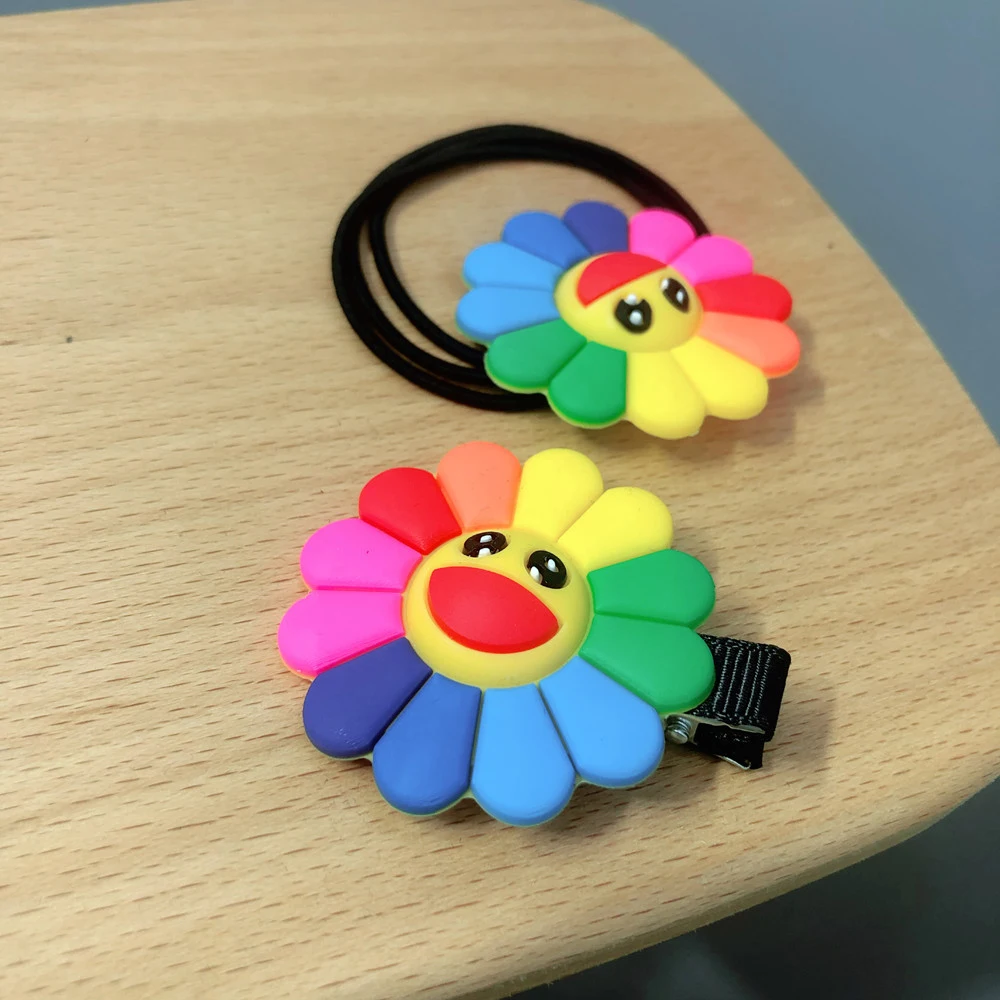Женские цветочные резинки для волос DIY резинка для волос единичные инструменты украшение для волос Детские украшения для волос маленькая девочка шпилька в виде подсолнечника