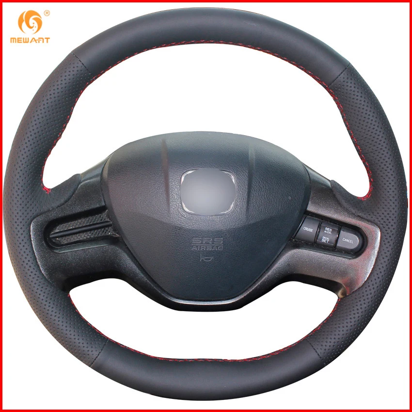 MEWANT черная искусственная кожа Ранняя для Honda Civic Old 2006 2007 2008 2009 (2 спицы) внутренние