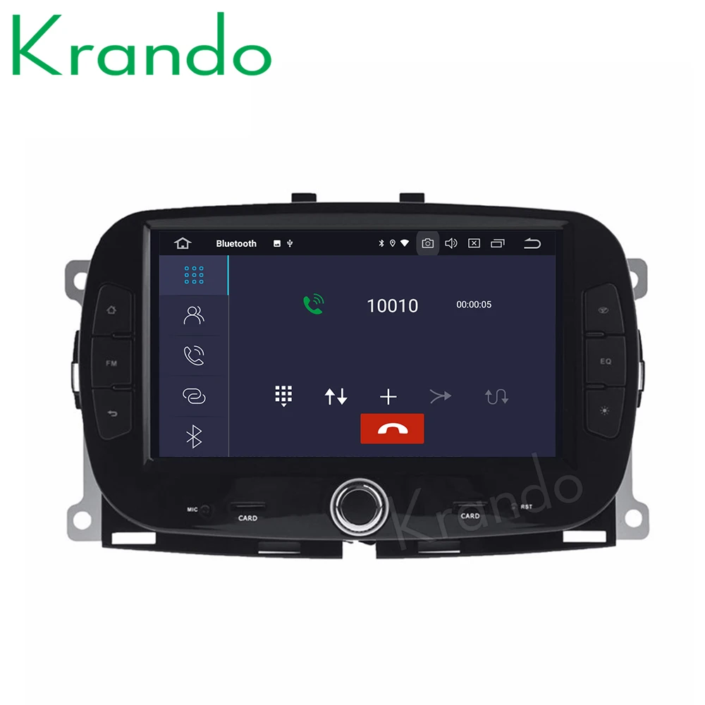 Krando 7'' Android 9.0 full touch for fiat 500 2015-2018 car radio dvd player navigation multimedia player with bt