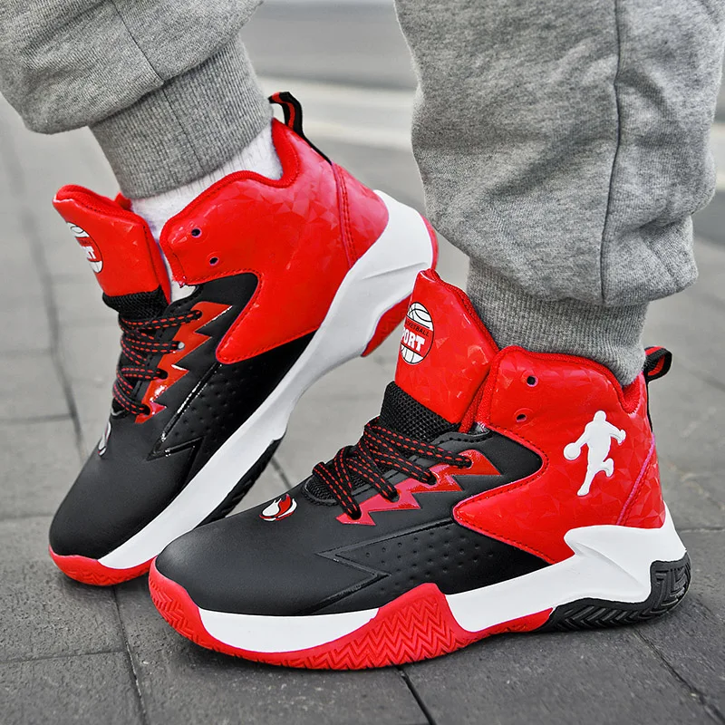 Basketball Shoes Boys Girs Kids Children 2021 Autumn Fashion Casual Sports Cushioning Non-Slip Rubber Leather Sneakers Boots