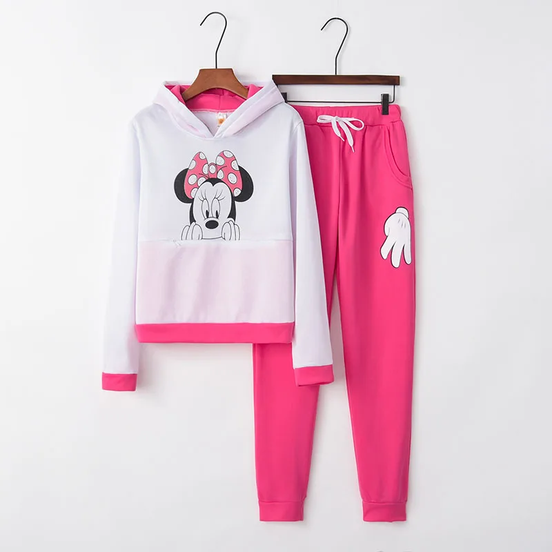 Rose Red Hoodies YMYW, женские комплекты из двух предметов, толстовки, осенний спортивный костюм с круглым вырезом и длинным рукавом, Повседневная модная женская одежда с принтом, 4 цвета, N27 Z25 - Цвет: Rose Red Hoodies