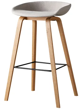 

Modern Simple Danish Bar Chair Northern Europe Fashion Creative Stool Designer Solid Wood High