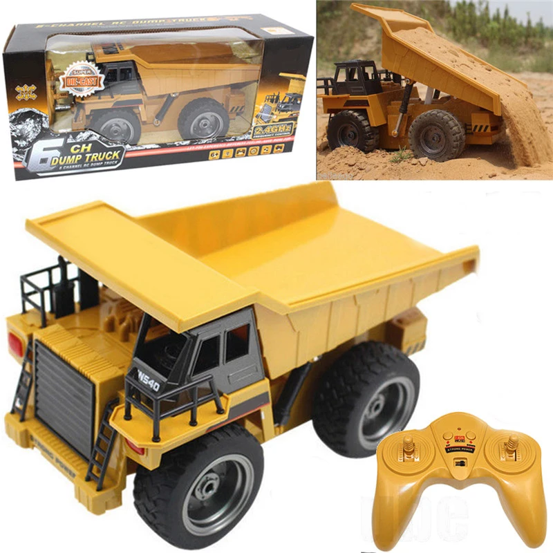 

1:18 Scale RC Truck 2.4G 6 Channel Remote Control Truck 540 Metal Dump Truck 4 Wheel Realistic Machine Vehicle Toy Fun Gift New