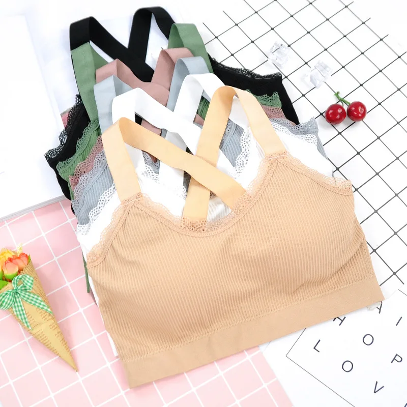 

Women Tube Top Cross Strap Wrap Top Bra Girls Beauty Back Cropped Top Underwear