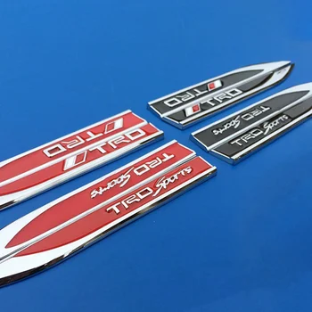 

1Pair 3D Car Side TRD Letter Relief Sport Stickers Metal Blade Emblem Decal For Toyota CROWN REIZ COROLLA Camry Car styling