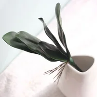 5 Листья Пластик в форме цветка моделирование Osier искусственная Орхидея, бабочка листьев зелени свадебное украшение сада PU Ресторан