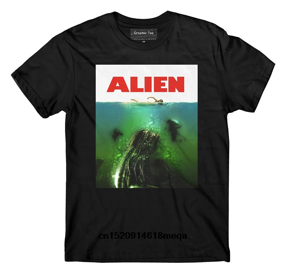 Xenomorph Jaws T-shirt Aliens Mens Round Neck Short Sleeves Bottoming Fashion T Shirt Tops Clothing |