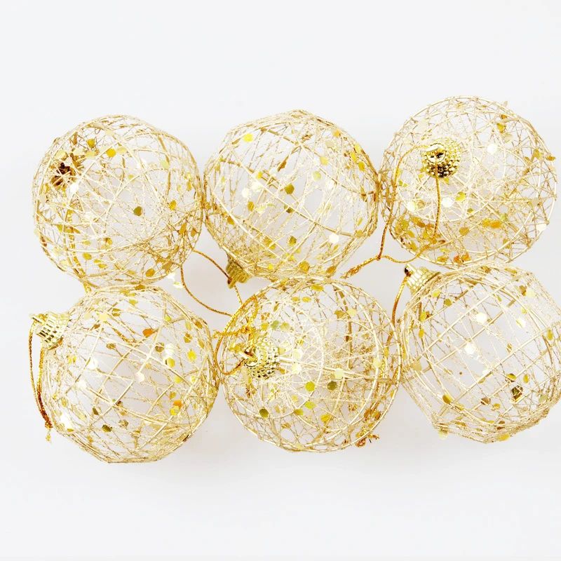 6 шт. рождественские Рождественские елки золотые шары безделушки Висячие