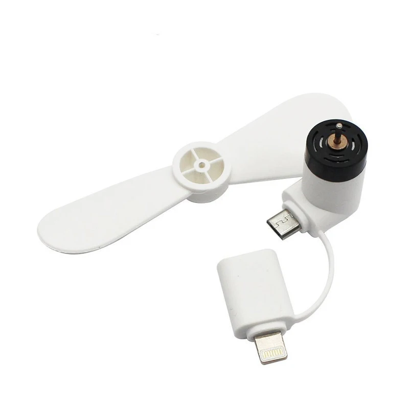USB гаджет крутой мини 2 в 1 USB вентилятор портативный для Android OTG микро гаджеты для iPhone 5 6S 7 Plus 8 X XS XR электронный Умный вентилятор - Цвет: White