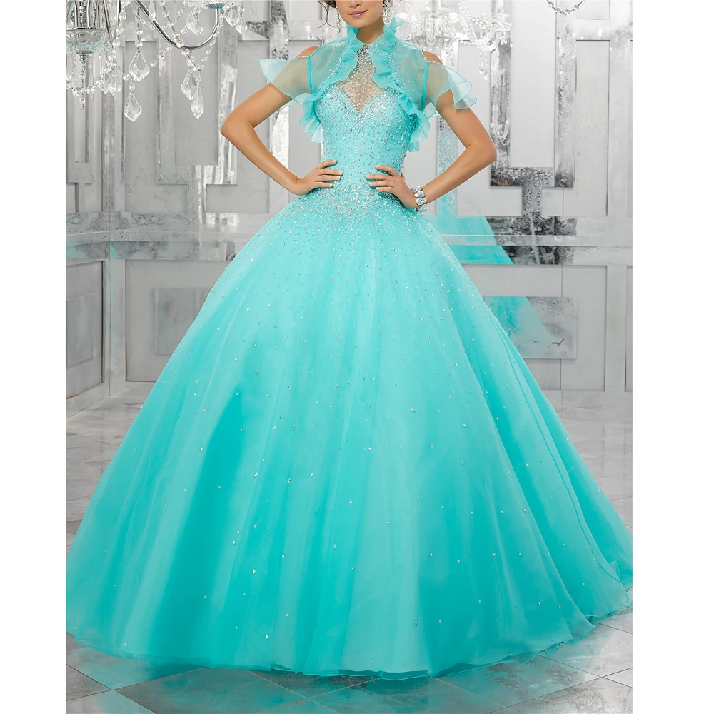 picture color Розовое Бальное Платье с жакетом Холтер бисером vestidos de quinceaneras vestidos de 15 anos сладкий 16 платье - Цвет: picture color