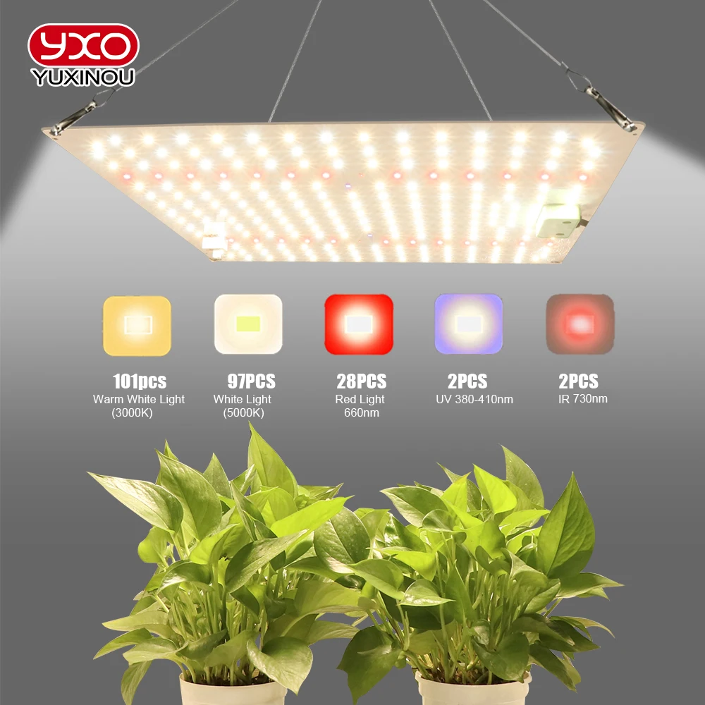 

LED Grow Light 850W Samsung LM282b+ Diodes Full Spectrum Grow Light High PPFD For 3x3FT Coverage, Veg and Blooming