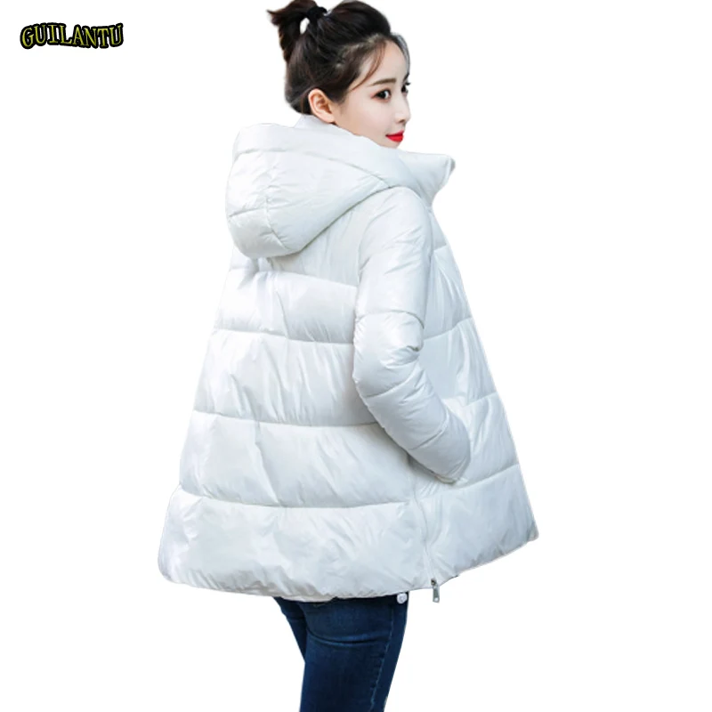 

Winter Down Waterproof Jacket Women Hooded Coat Female Thick Cotton Padded Jackets Outwear Black White Short Parka Mujer