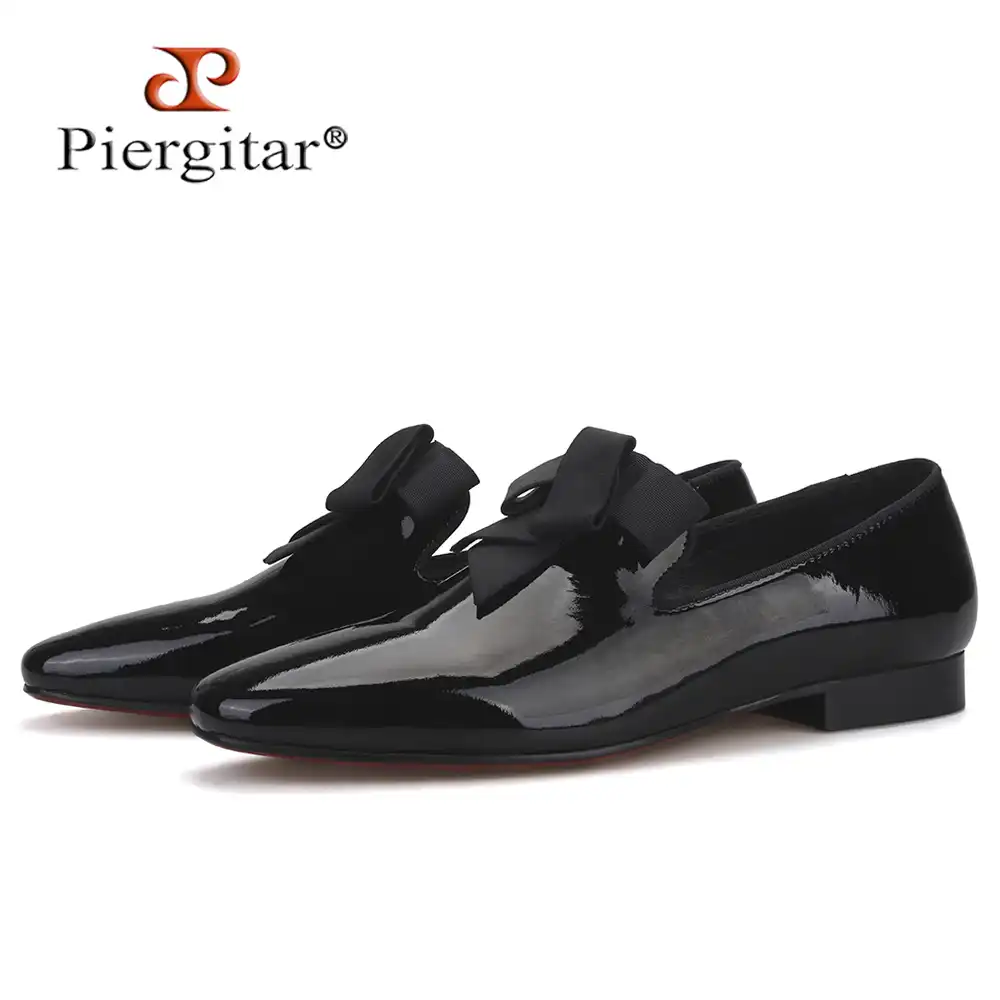 patent leather loafers with bow