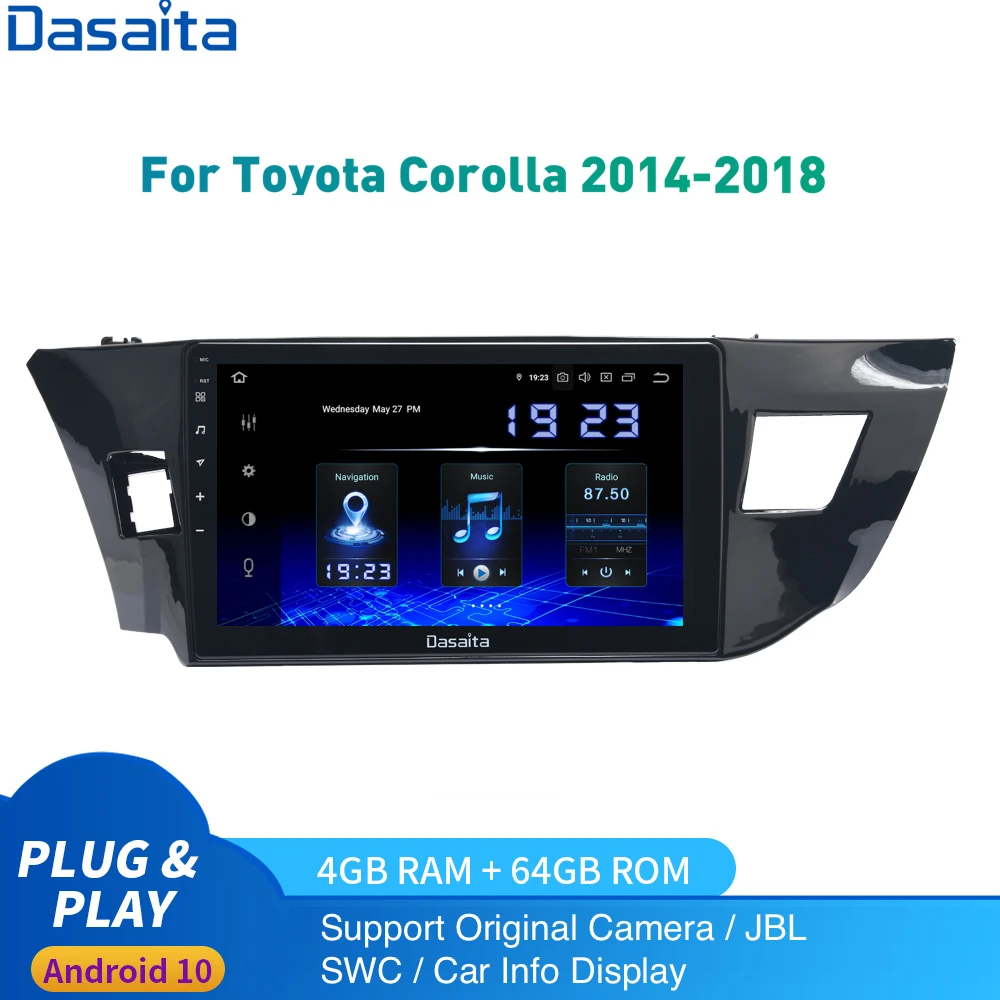 Автомобильный радиоприемник 1 Din на Android 10 0 для Toyota Corolla мультимедиа 2014 2015 2018
