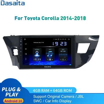 

Android 10.0 Auto Radio 1 Din For Toyota Corolla Multimedia 2014 - 2018 Land Cruiser 2Din DSP HD IPS 1280*720 Carplay 4Gb+64Gb