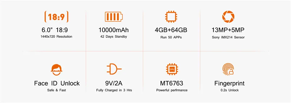 Oukitel K7 Pro 10000 мАч Android 9,0 MT6763 4 Гб ОЗУ 64 Гб ПЗУ 6," 18:9 распознавание лица 13 МП+ 5 Мп камера отпечаток пальца мобильный телефон