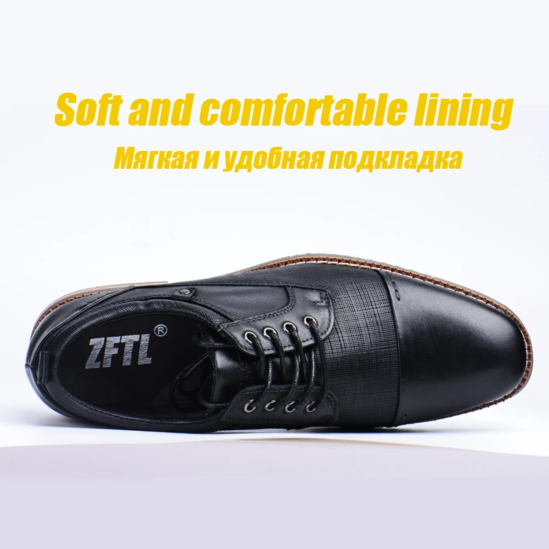 ZFTL/Мужские модельные туфли деловая мужская обувь мужская деловая обувь из натуральной кожи на шнуровке в британском ретро-стиле; сезон весна-осень; 048