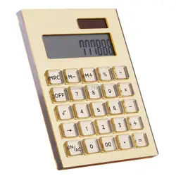 Transparent Acrylic Desktop File Organizer - Vertical Flyer and Brochure Sorter Kit (Gold Calculator)