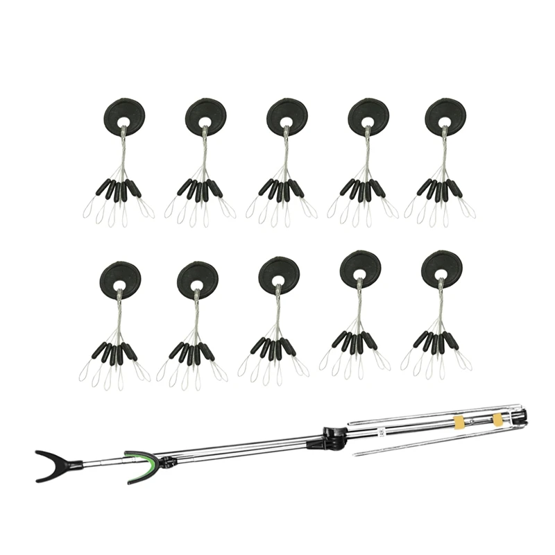 

600 Pcs/100 Groups Fishing Bobber Stopper 6 in 1 Black Rubber Cylindrical Float Space Bead Connector Fishing Gear for 1.5-3.0 Li