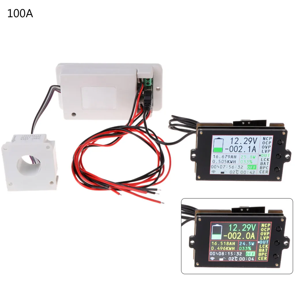 

DC 500V 100A 200A 500A Wireless Voltmeter Ammeter Coulometer Battery Power Meter