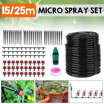 

15/25m Garden Automatic Watering Drip Irrigation System Adjustable Pouring Dripper Head Water Dropper Water Irrigation Kits Set