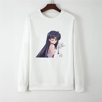 

Kpop Long Sleeve Hatless Autumn Winter Vogue Hoodies Gothic Sweatshirt Sailor Moon Round Collar Casual sudadera mujer Tops