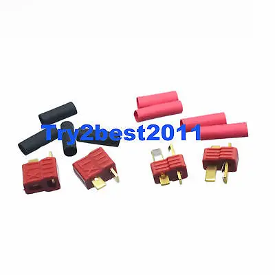 DHL/EMS 100 пар T-Plug Deans разъемы с захватами Позолоченные с термоусадочной-C1