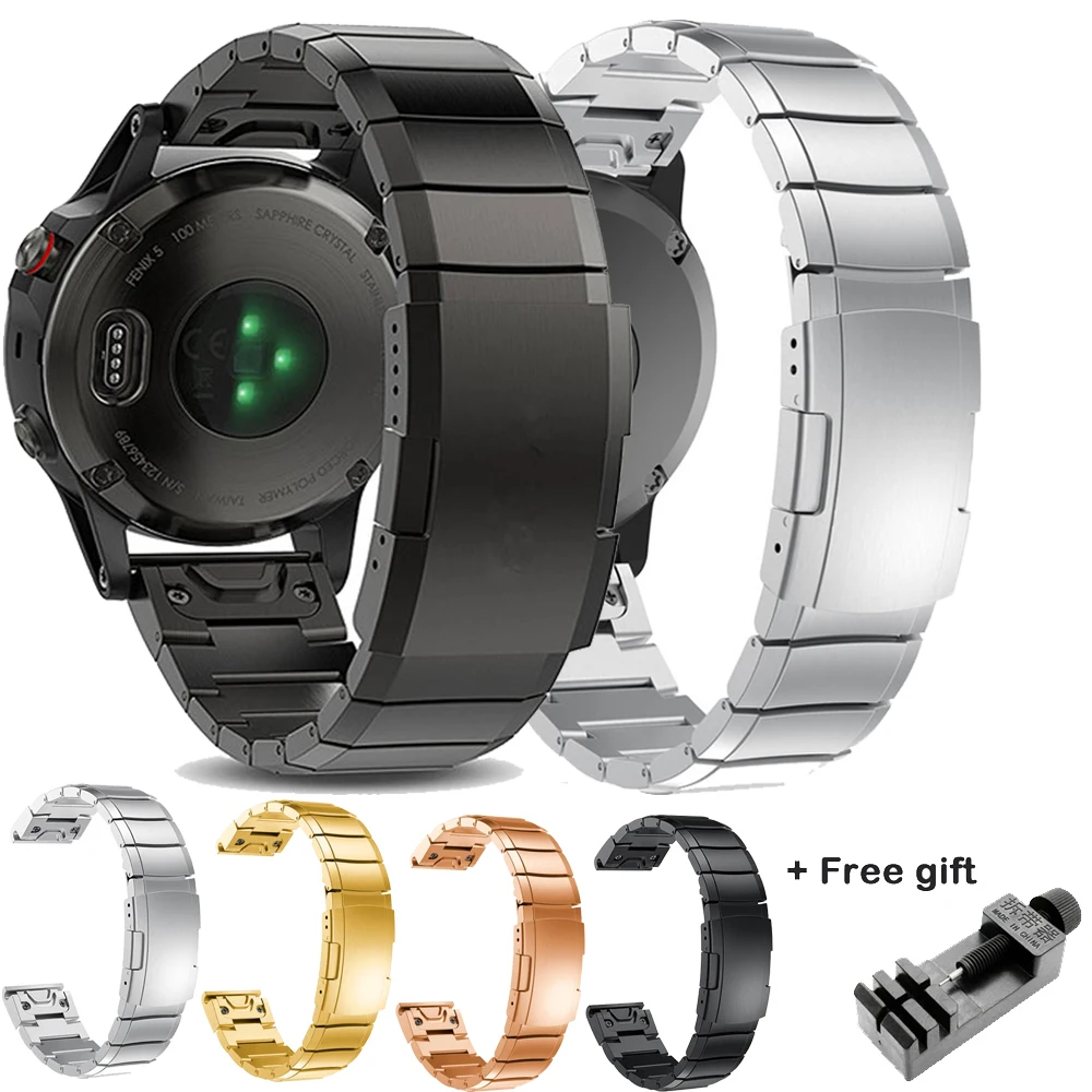 Ремешок из нержавеющей стали для Garmin Fenix 5 5X 5S 20 22 26 мм Классический ремешок
