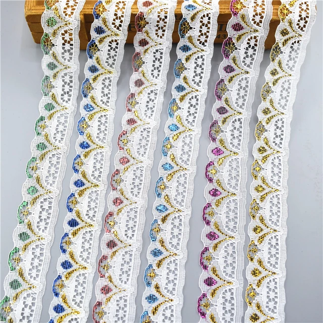 5Yard/Lot High Quality White Elastic Lace Ribbon Trims Underwear Lace Trim  Embroidered For Sewing Decoration african lace fabric