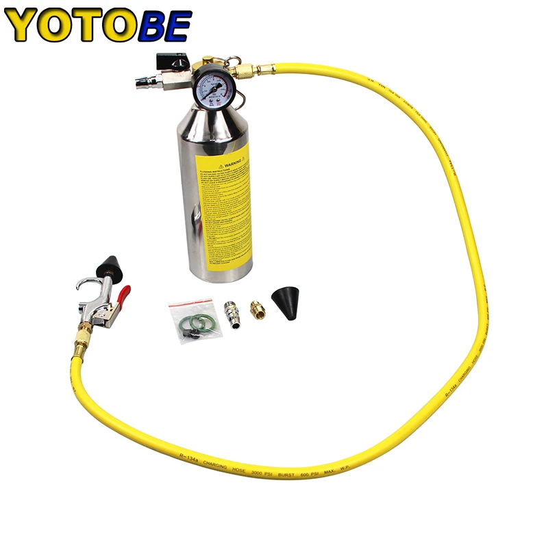 A/C AC Air Conditioner System Flush Canister Gun Kit R134 R12 R22 R410