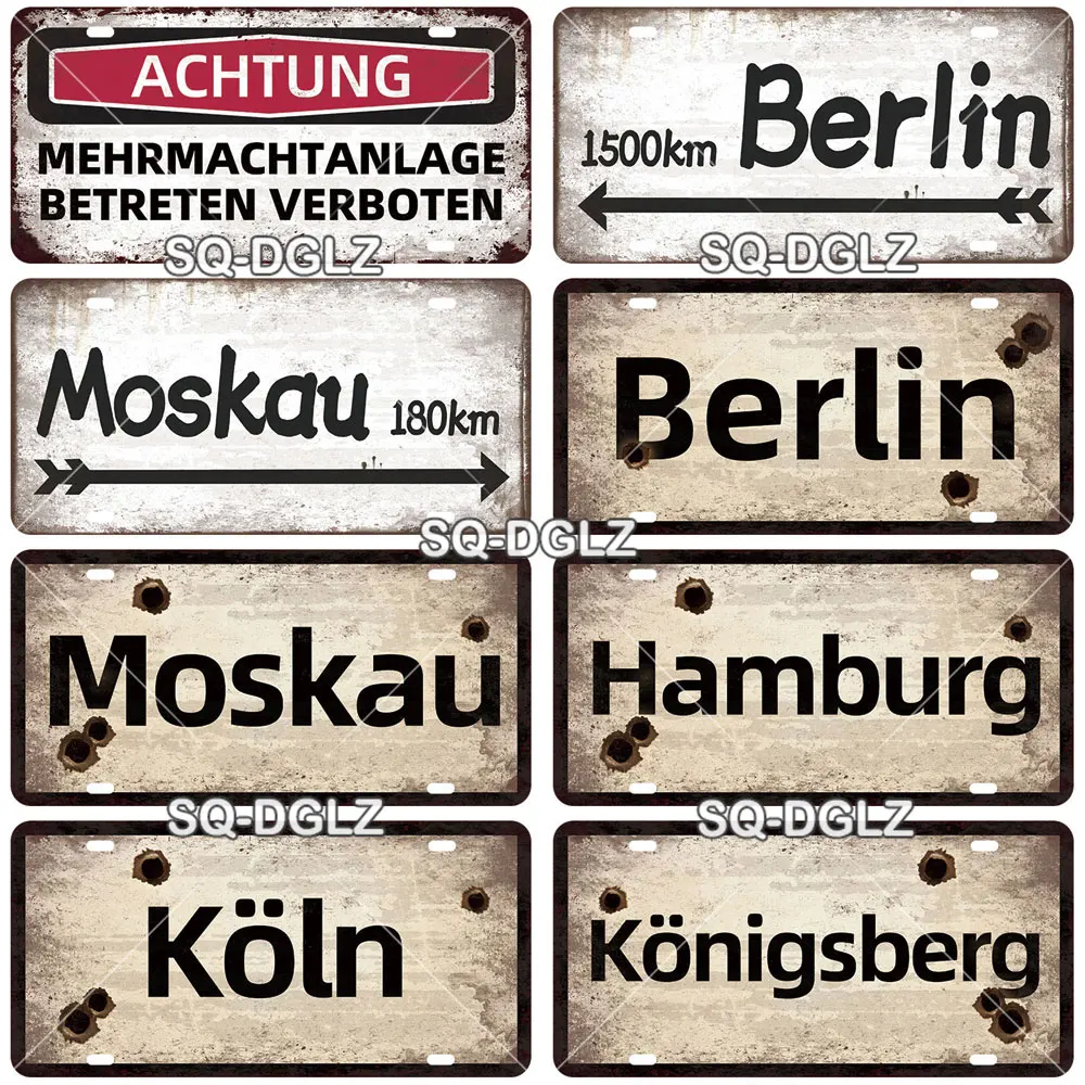 Metal Wall Art Metal Wall Signs Metal Signs 15x30cm Vintage Berlin City Plate Tin Sign Home Decor