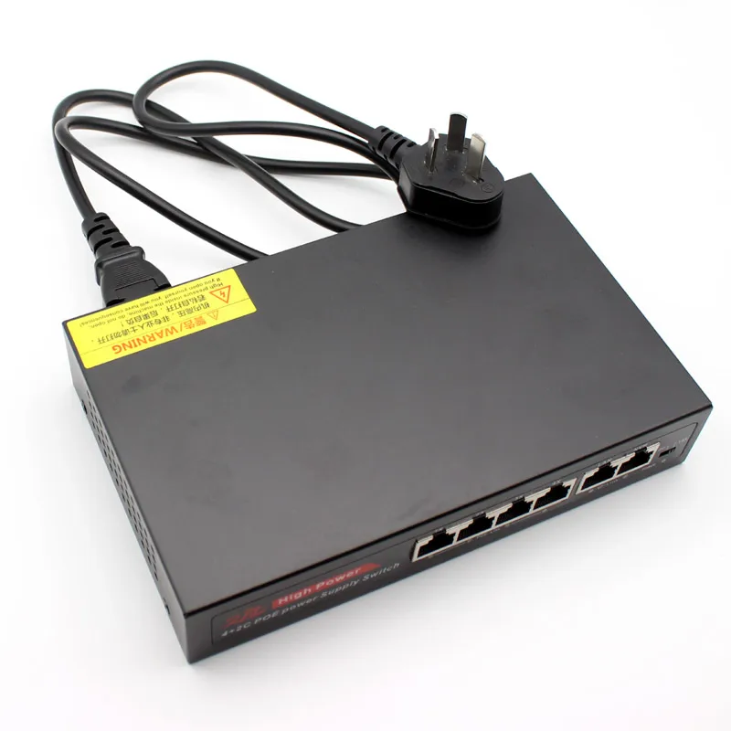 

4 Ports 4ch Smart POE switch Power supply Ethernet 10/100Mbps IEEE802.3af/at DC48V for CCTV POE IP camera