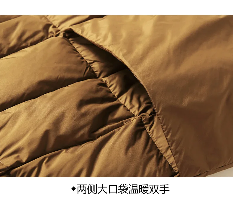 Tie Scarf Thick Down Jacket Women Warm European Plaid Fashion Solid Puffer Coat Winter White Duck Down Coat Female QQ12