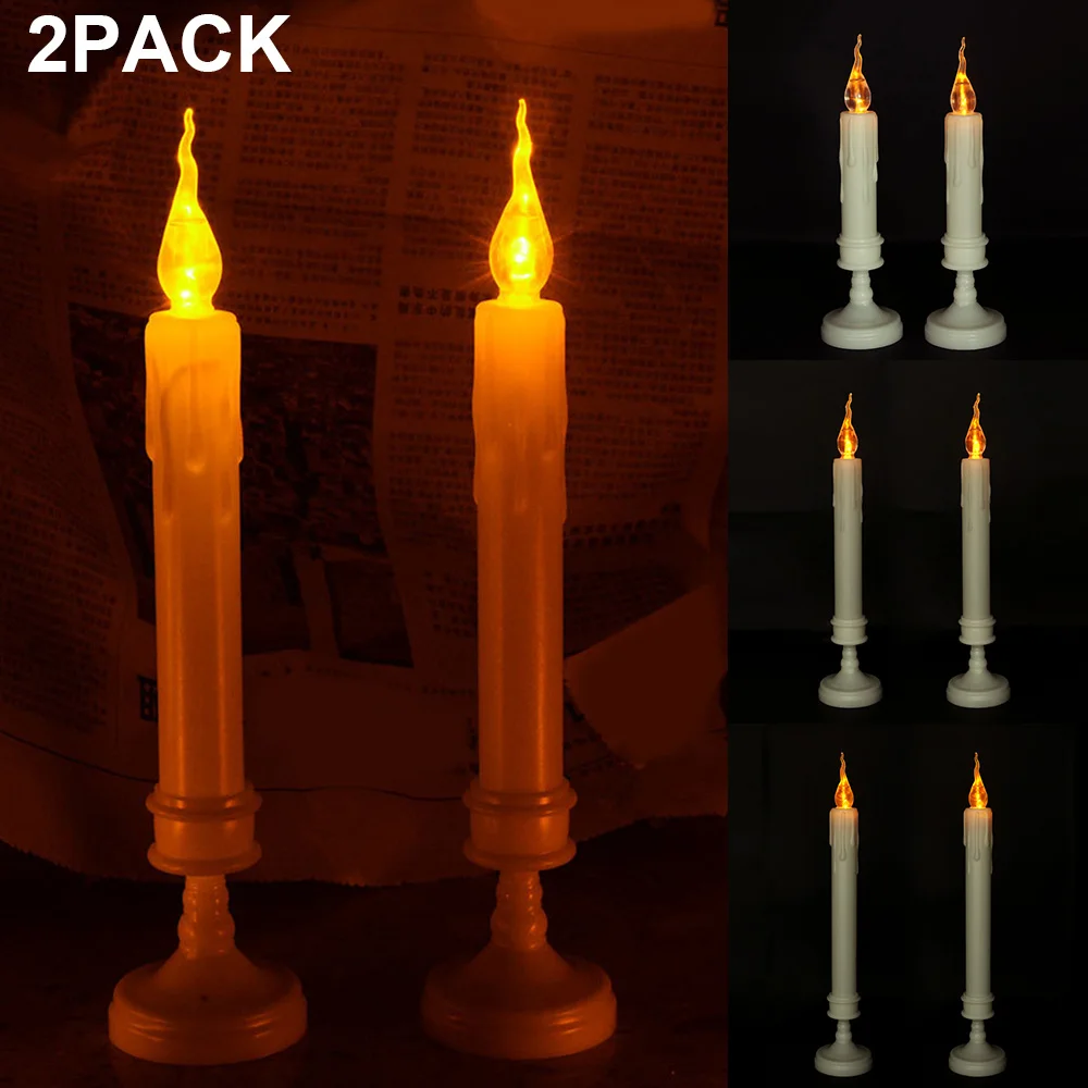Светодиодный беспламенный светильник 2 упаковки на батарейках мерцающее пламя