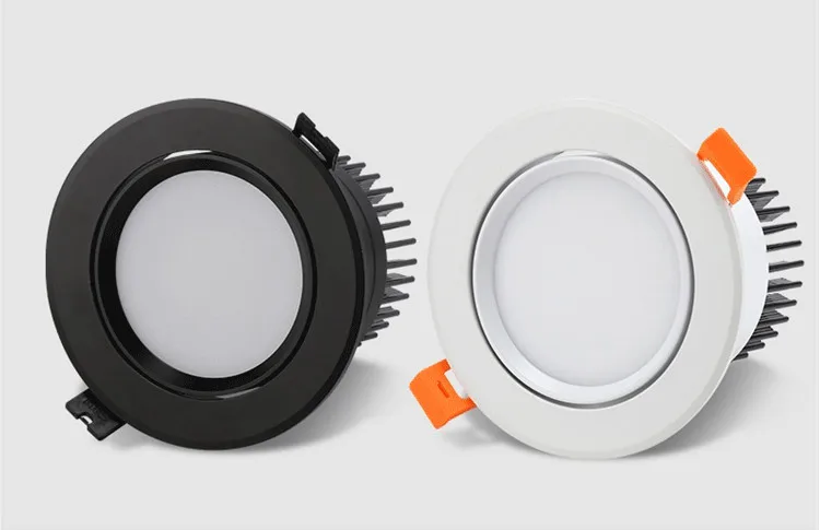 Dimmable LED COB Spotlight Ceiling lamp AC85-265V 5w7w9w12w15w Aluminum recessed downlight round led panel light Indoor lighting