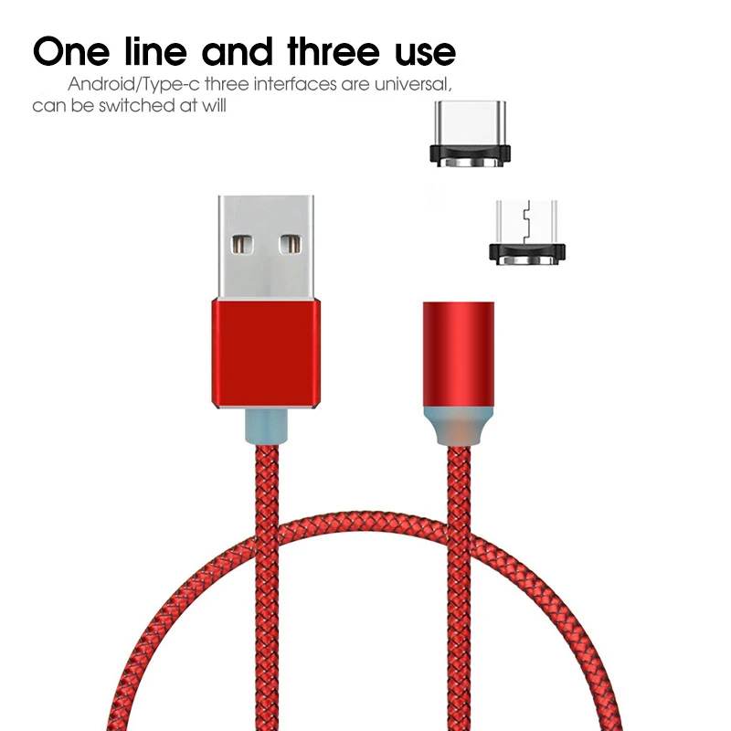 Быстрое магнитное зарядное устройство Micro USB кабель быстрая Магнитная Зарядка для телефона кабель type C для samsung для xiaomi для huawei для VIVO