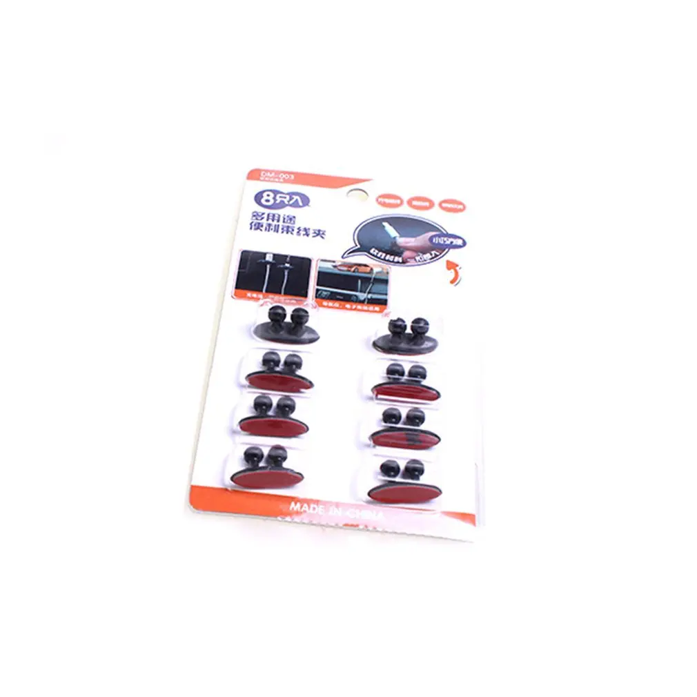 8Pcs/Lot Car Wire Clip USB Cable Fixed Clamp Charging Holder Adhesive Charger Line Clasp | Электроника