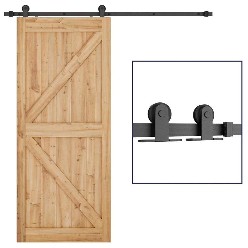 JACHOR Kit de para puerta corredera, sistema de riel colgante en forma T, accesorios de puerta de granero para puertas color negro, 4 16 pies|Deslizables| - AliExpress