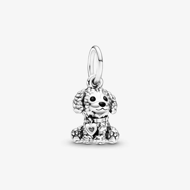 

2020 Spring New 925 Sterling Silver Beads Poodle Puppy Dog Dangle Charms fit Original Pandora Bracelets Women DIY Jewelry