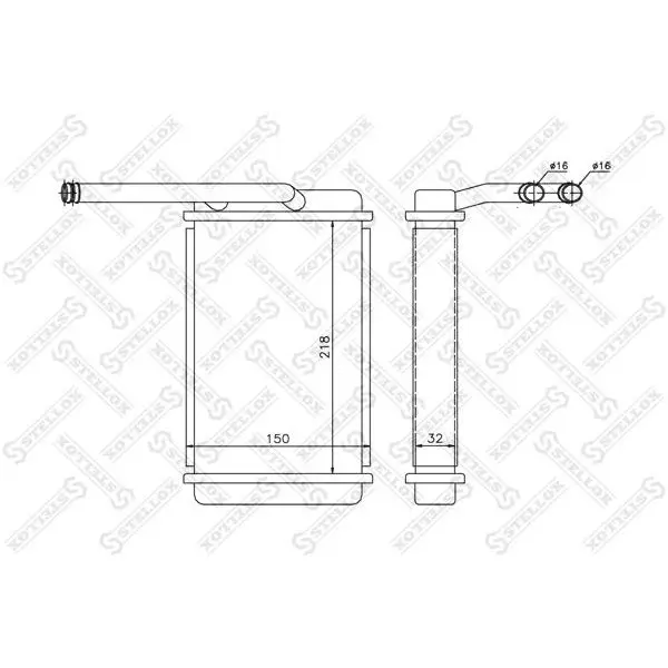 Радиатор печки Ford Transit 1.6-2.5D 82-89 STELLOX 10-35054-SX