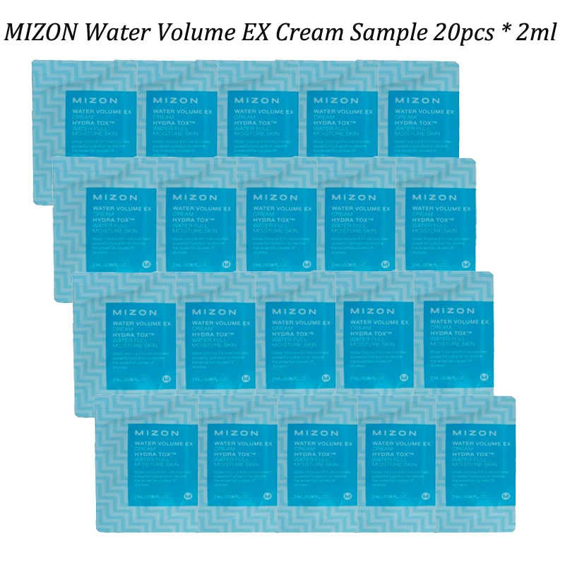 MIZON Water Volume EX Cream Sample 20pcs  Whitening Facial Care Face Masks For Moisturizing Soothing Repair Night front panel cover case housing w volume channel knobs kits for kenwood tk 378g 278g 388g tk278g tk378g tk388g radio repair kits