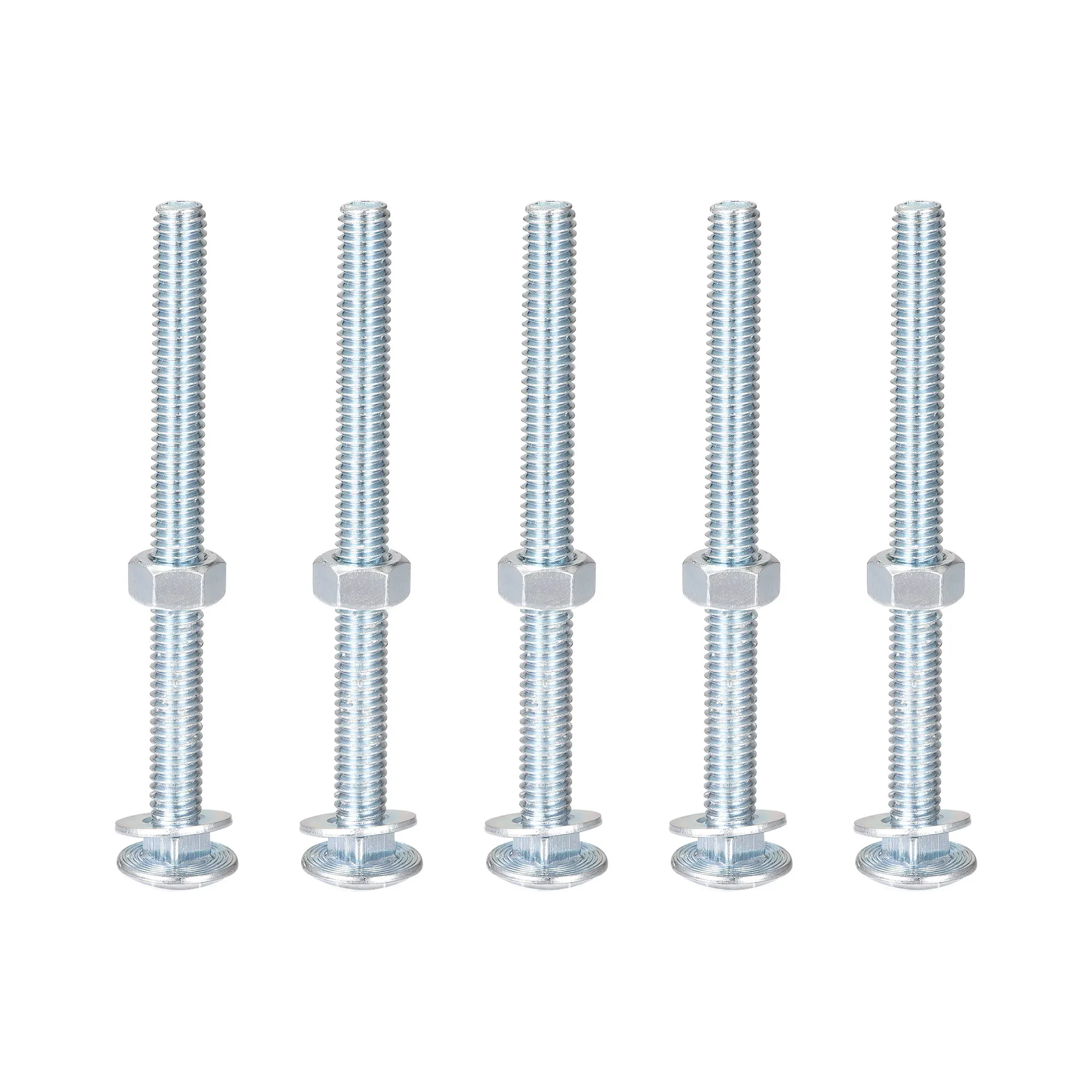 

Uxcell 5 Set 5/16-18 x 4" Square Neck Carriage Bolts with Nuts & Washers, Carbon Steel Coach Bolt Screws