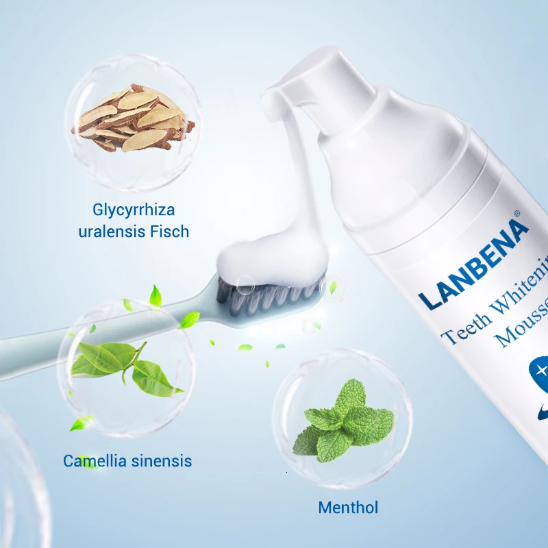 LANBENA отбеливающий мусс для Отбеливания Зубов Стоматологический инструмент для чистки белых зубов гигиеническая зубная паста для отбеливания зубов удаление пятен